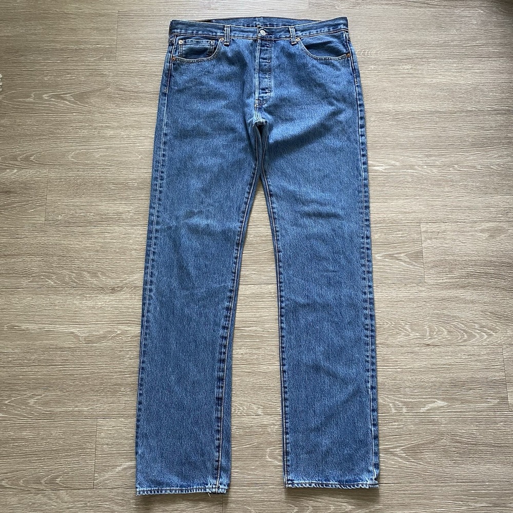 Levi 501 Jeans Men's 36x36 Blue Button Fly Denim Pants Classic Original Workwear
